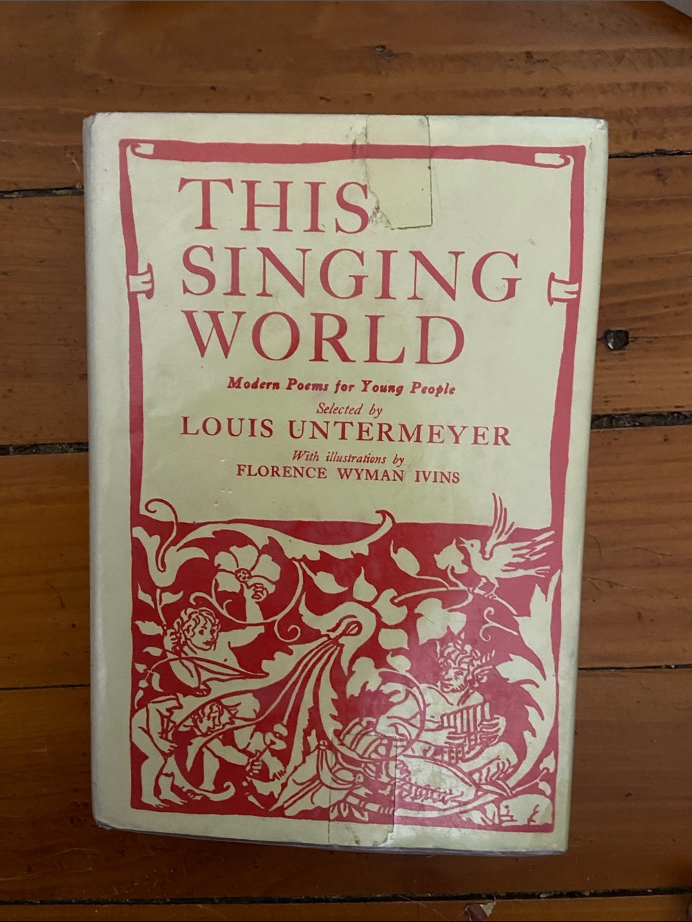 Vintage 50s 1950s Children’s book Poetry Poems poem mythology floral bird art
